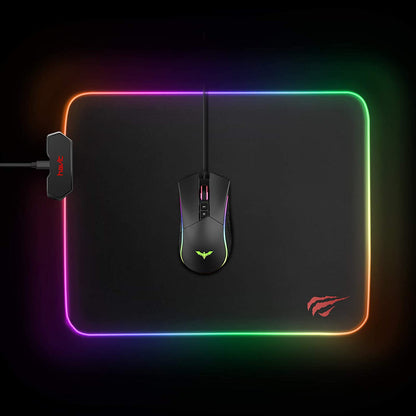 RGB Gaming Mouse Pad Soft Non-Slip Rubber Base (13.8 X 9.8 X 0.16 Inches, Black)